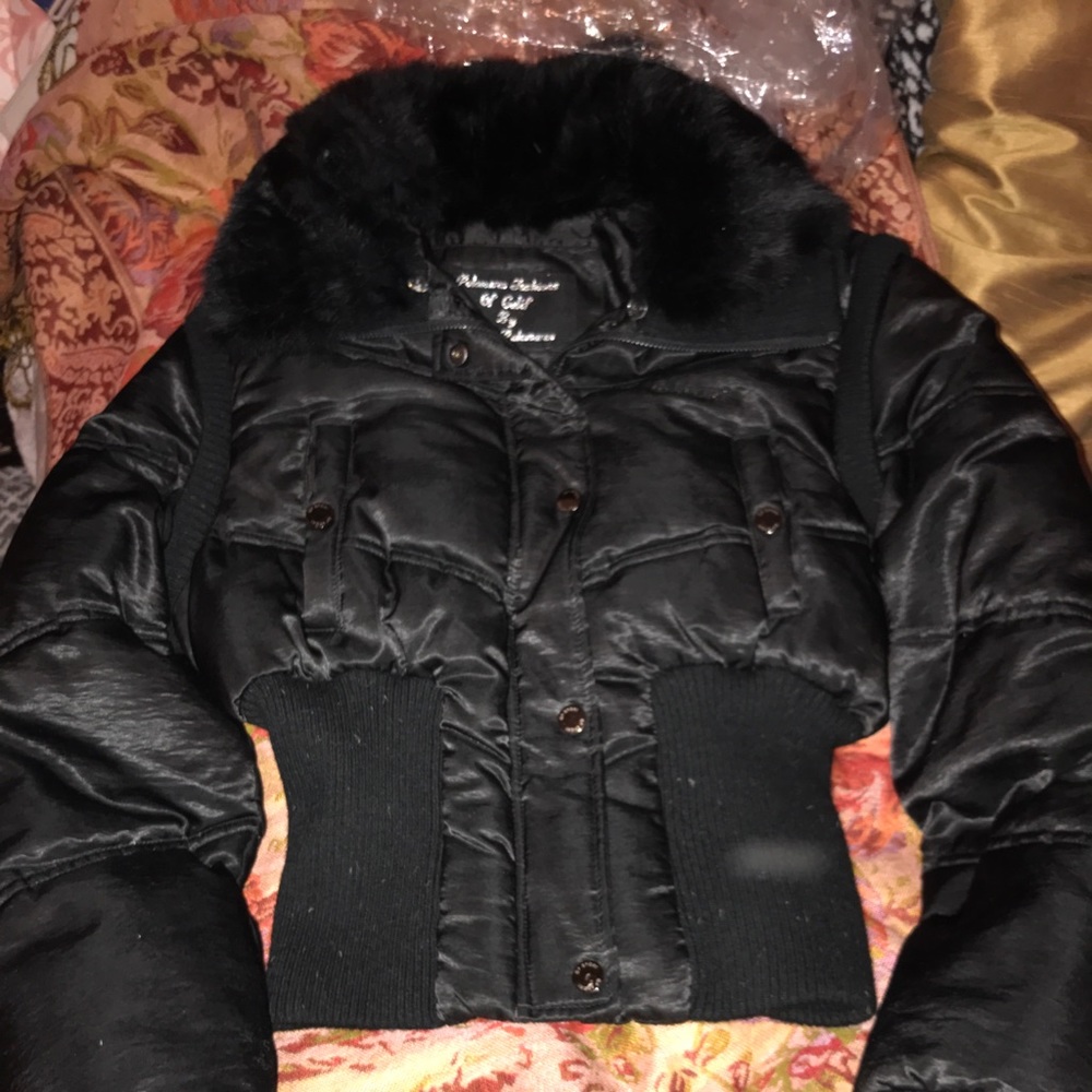 Black down coat. Like New